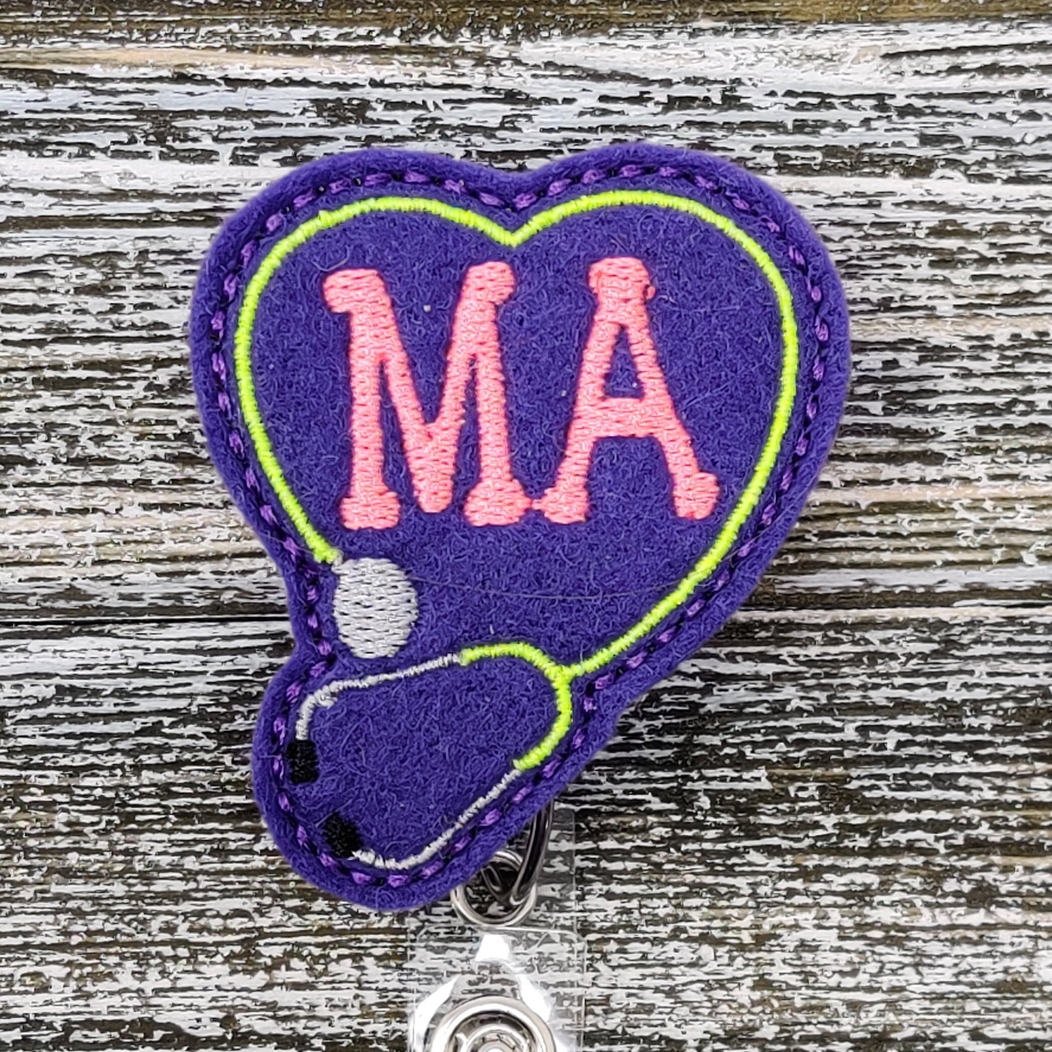 Purple Felt Medical Assistant Badge Holder Medical Assistant Etsy