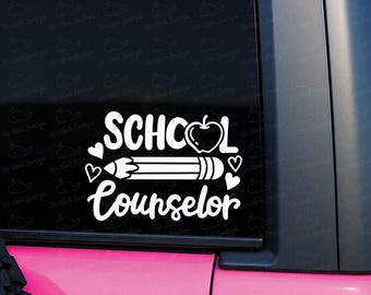 School Counselor Outdoor Vinyl Decal, School Counselor Sticker, School Counselor Gift, School Counselor