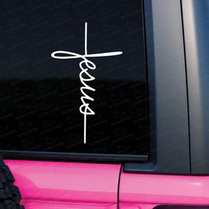 Jesus Cross Customizable Vinyl Decal, Cross Vinyl Decal, Inspiration Car Decal, Religious Car Decal, Customizable Decal, Cross Car Decal