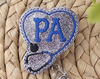 PA Retractable Badge Holder, Physician Assistant Badge Holder, Physician Assistant Badge Reel, PA Badge Reel, PA Student Gift, Badge Reel