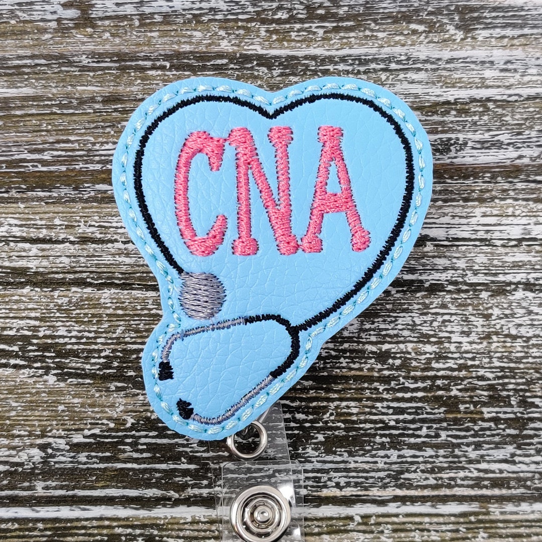 Light Blue Marine Vinyl CNA Badge Holder, Blue CNA Badge Holder, CNA