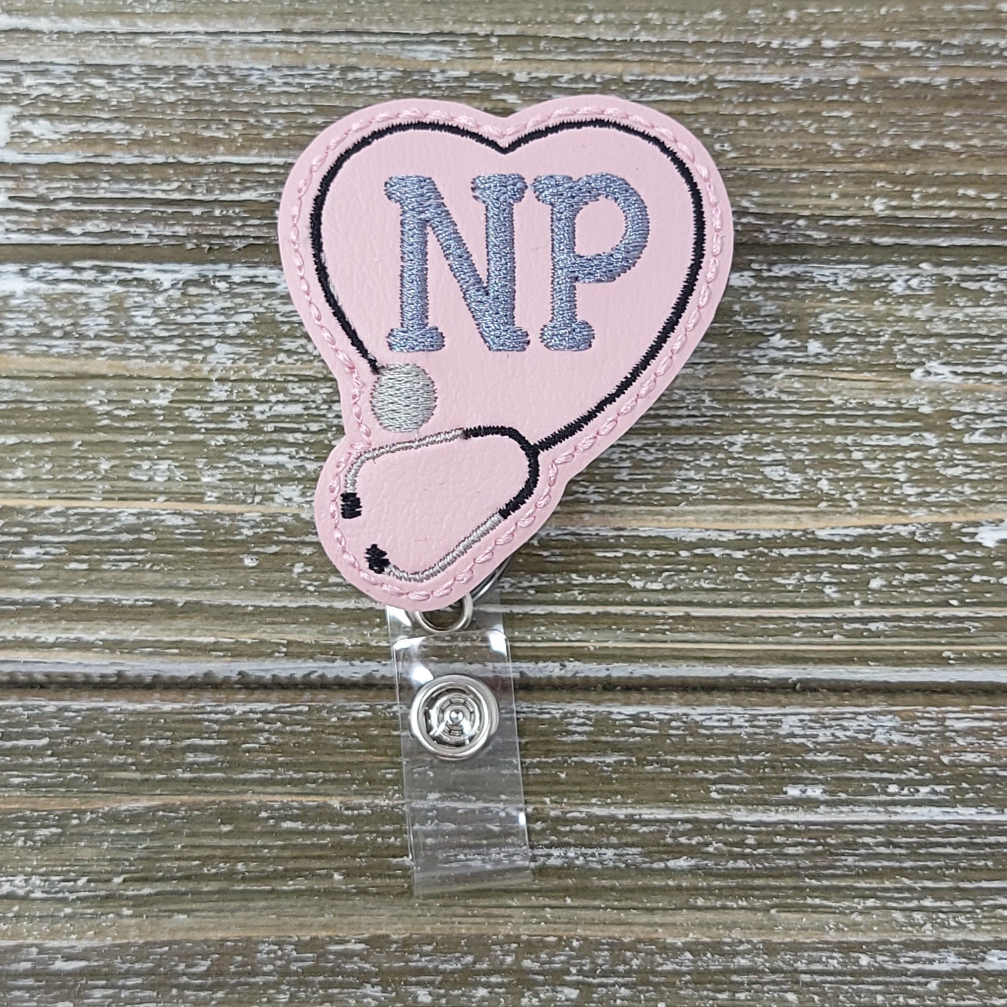 Pink and Gray Marine Vinyl NP Stethoscope Heart Badge Holder, Nurse  Practitioner Badge Holder, NP Badge Holder, Nurse Practitioner -   Denmark