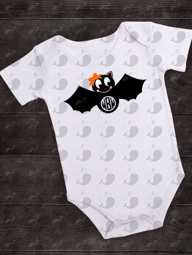 Fall Monogram Bodysuit Bat Monogram Bodysuit