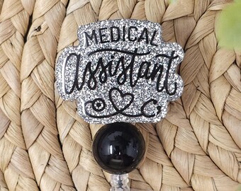 Medical Assistant Retractable Badge Holder, Medical Assistant Badge Holder, Medical Assistant Badge Reel, MA Badge Reel, MA Badge Holder