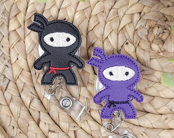 Black Ninja Retractable Badge Holder, Ninja Badge Reel, Ninja Badge Holder, Nurse Badge Reel, Nurse Badge Holder, Interchangeable Badge Reel