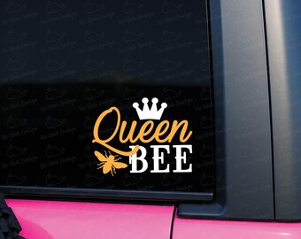 Calcomanía de vinilo para exteriores de abeja reina, calcomanía de abeja reina, calcomanía de abeja melífera
