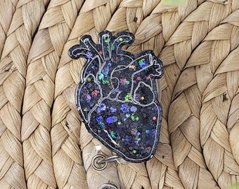 Anatomical Heart Badge Reel, Heart Badge Holder, Cardiology, Nurse