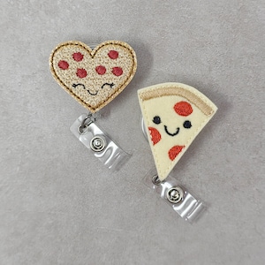 Pizza Slice Holder, Pizza Slice Badge Reel, Heart Badge Reel, Heart Badge Holder