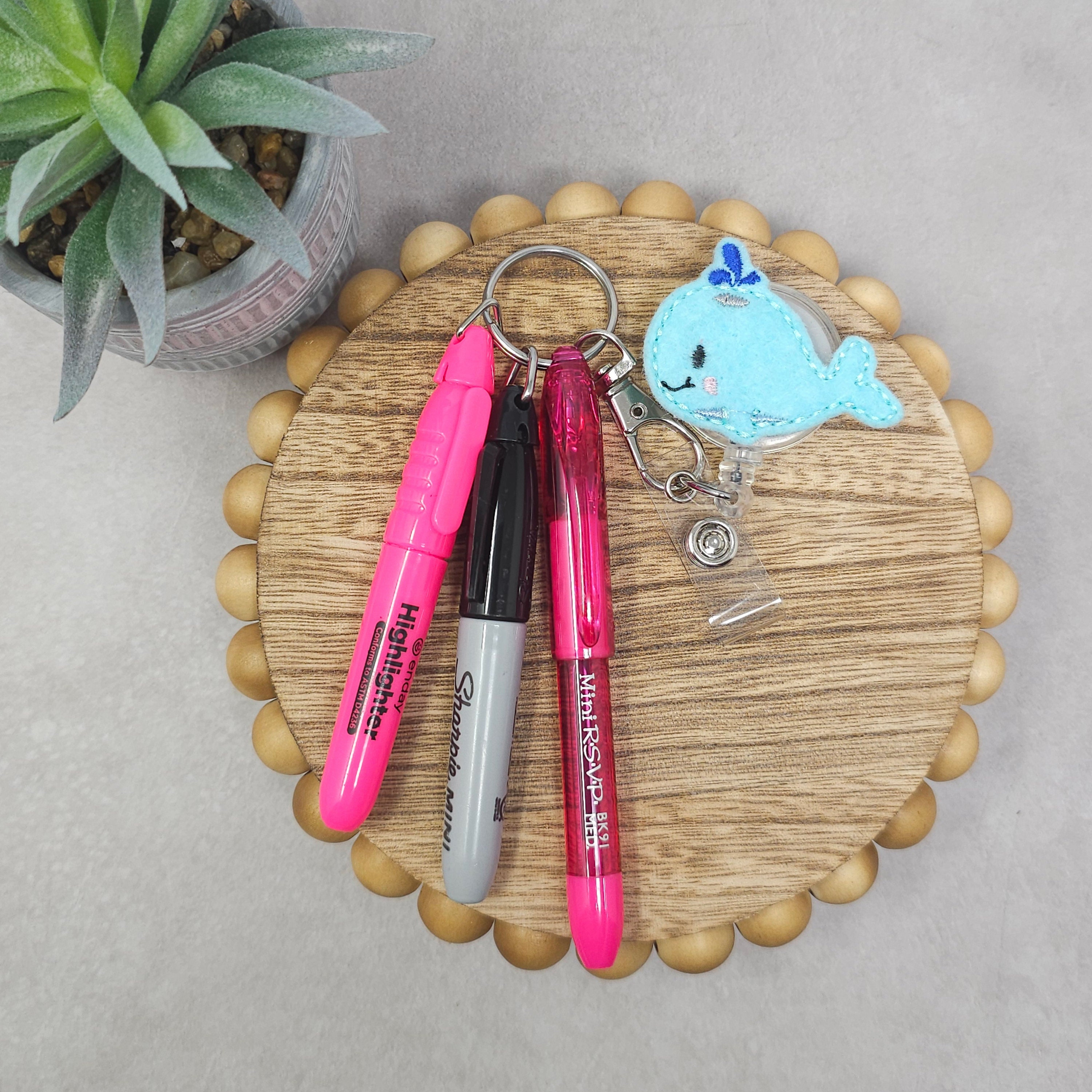 Mini Sharpie And Pen Set For Badge Reel | Mini Highlighter For Badge Reel | Nursing Gift | Pen Keychain | Badge Reel Highlighter | Nursing