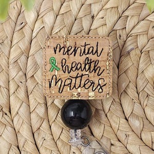 Cork Mental Health Matters Retractable Badge Holder, Mental Health Matters Badge Reel, Mental Health Awareness Badge Holder, Badge Topper
