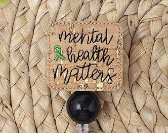 Cork Mental Health Matters Retractable Badge Holder, Mental Health Matters Badge Reel, Mental Health Awareness Badge Holder, Badge Topper
