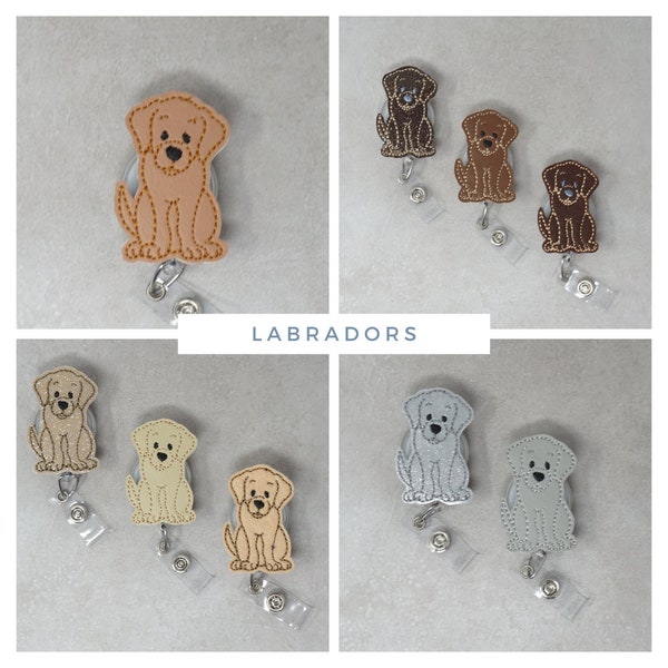 Labrador Badge Holder, Labrador Badge Reel, Black Lab Badge Holder, Chocolate Lab Badge Holder