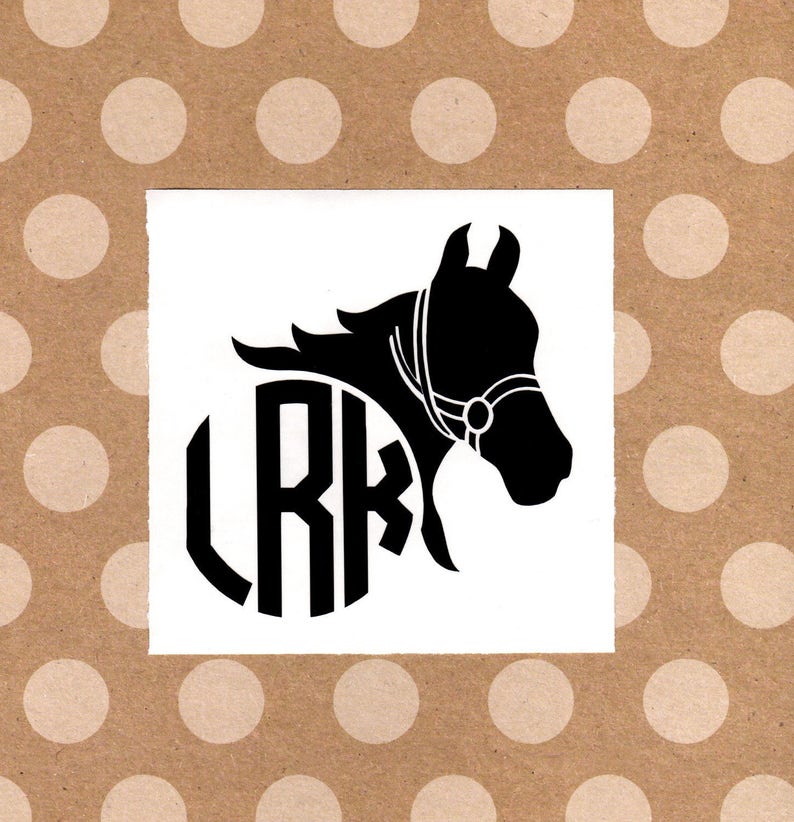 Horse Monogram Iron on Decal Horse Iron on Heat Transfer Etsy