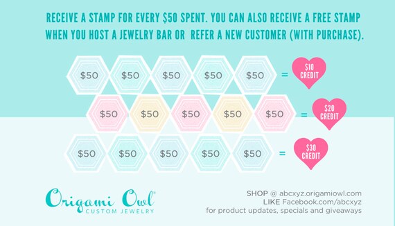 Origami Owl Custom Business Cards Digital Pdf File Sent To You For Printing