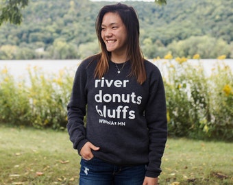 Winona Sweatshirt | Winona, MN Pullover Gray Sweatshirt for Adults with Cozy Fleece Lining | Minnesota Gifts | Graphic Sweatshirts