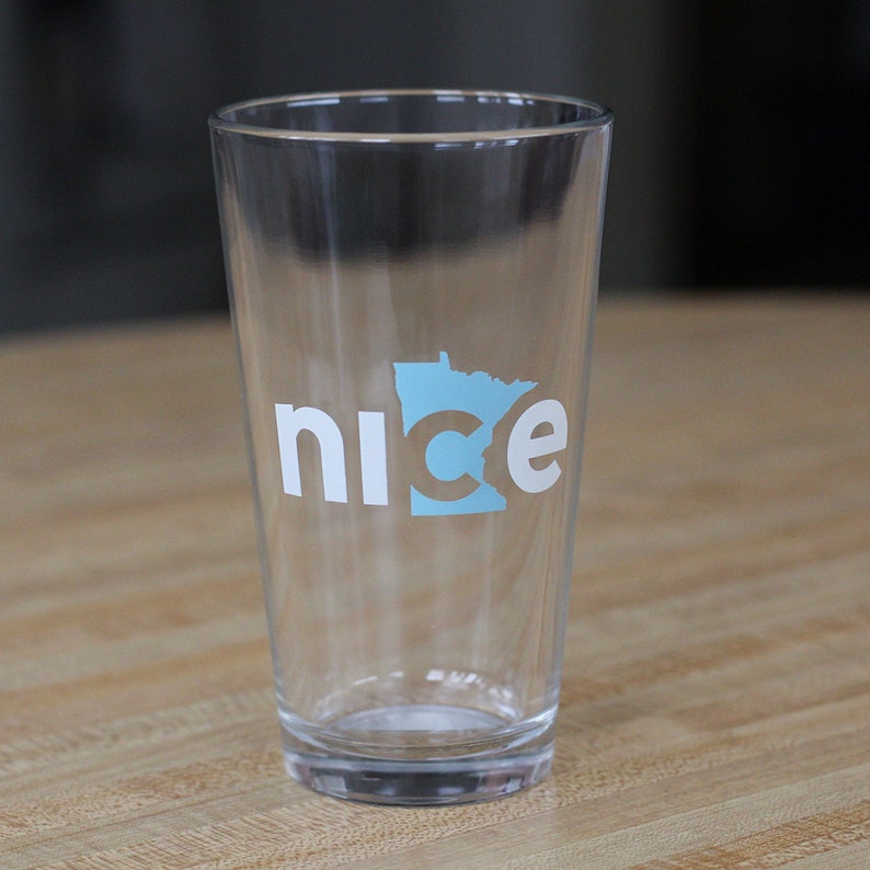 Nice Minnesota Pint Glass, Set of 4 Minnesota Beer Glass, Minnesota