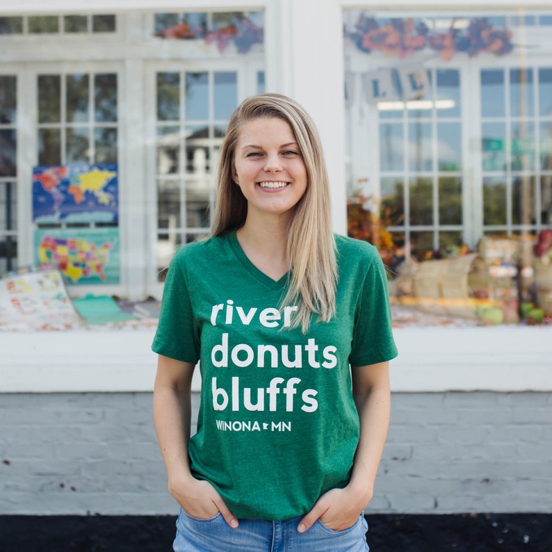 Winona Shirt Green Vneck Winona MN Minnesota State Etsy