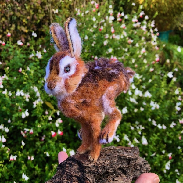 Hare, Needle Felted Animal, Faux Taxidermy, Gift, Needle Felted Hare, Lievre