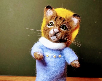 Needle Felted "Tom Kitten", Beatrix Potter  style"- One of A Kind, Hand Made, Unique Gift, Ornament, Felt Art