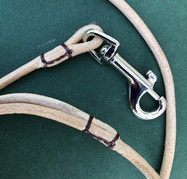 Dog Show Lead - Round, 4mm Leather with a Trigger Clip image 7