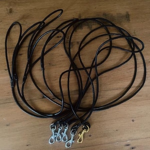 Dog Show Lead - Round, 4mm Leather with a Trigger Clip image 2