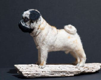 Pug - One of A Kind, Needle Felted