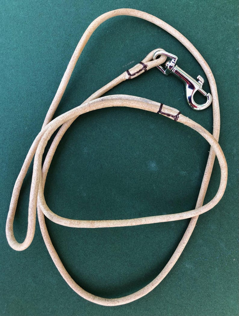 Dog Show Lead - Round, 4mm Leather with a Trigger Clip image 6
