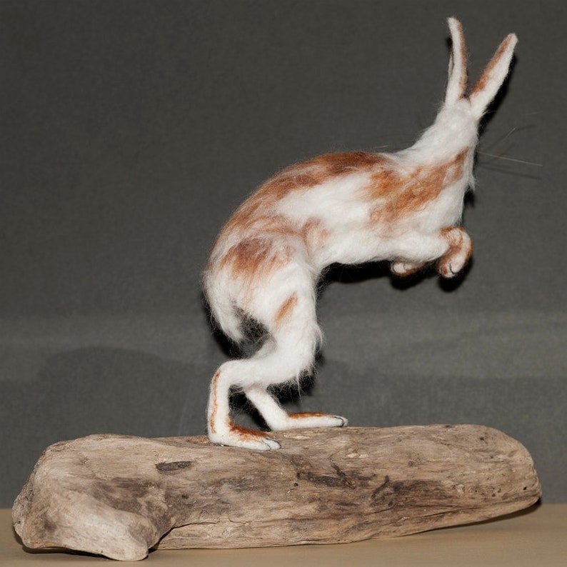 now sold Needle Felted Hare example only Snow Hare