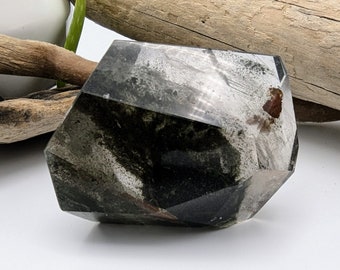 Glassy Garden Quartz Lodolite, Four Season Phantom, Freeform Shape