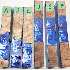 Assortment of blue Hybrid Alumilite Resin Pen Blanks