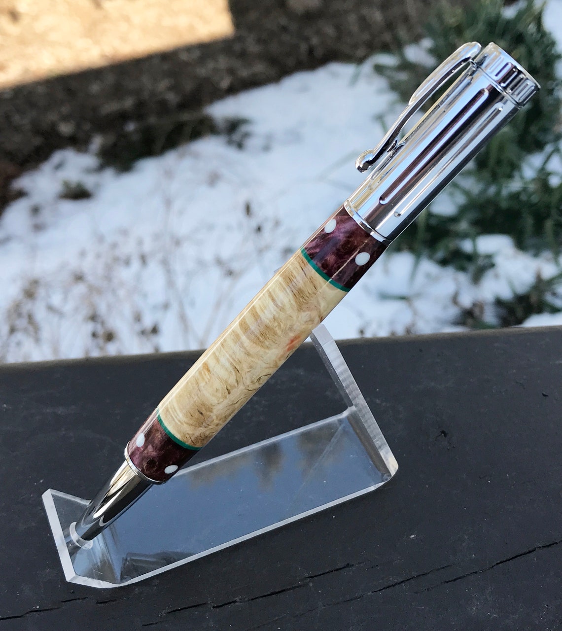 Artisan Zen Art Deco Rollerball Pen in Chrome Finish with Etsy