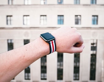 Talbot Red White Blue Apple Watch Strap, Apple Strap Watch, Iwatch Strap, Strap Iwatch, Iwatch Strap, Strap Iwatch, Iwatch Bands Strap