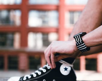 Preston Black and White Stripe Apple Watch Strap, Iwatch Strap, Nylon Strap, Iwatch Bands Strap, Iwatch