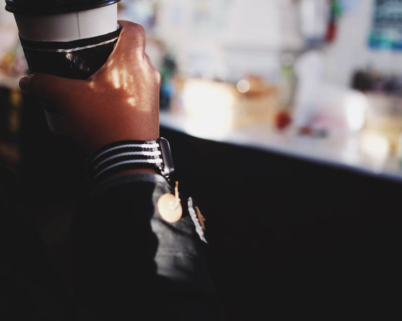 Preston Black and White Stripe Apple Watch Strap, Iwatch Strap, Nylon Strap, Iwatch Bands Strap, Iwatch bild 4