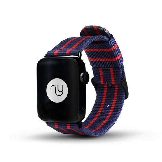 Seafarer Navy Red Apple Watch Band Style Nylon Strap 