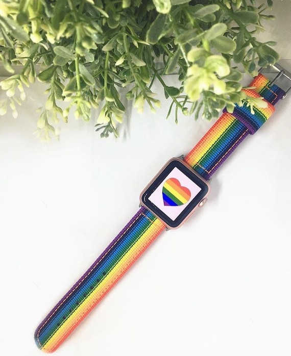 Love is Love Pride Apple Watch Pride Band - Rainbow - Nylon Strap - iWatch Strap - 38mm 40mm 42mm 44mm 45mm