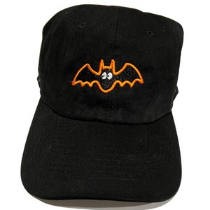 embroidered baseball cap, bat, halloween, hat