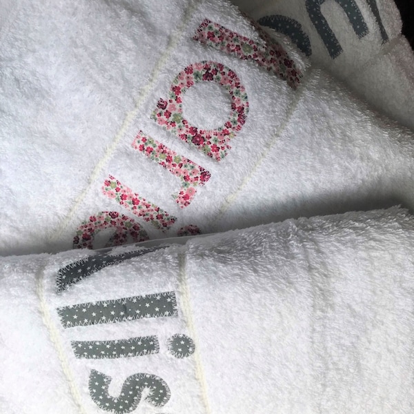 Personalised bath towel girls /  boys 100% cotton