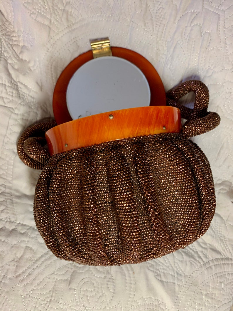 bronze evening purse