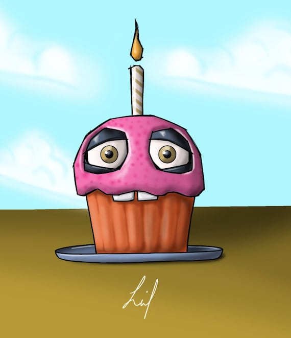 Chica's Cupcake Gift FNAF Fanart Five Nights at Freddys 