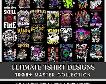 Pacote Mega com mais de 5000 designs de camisetas – Gráficos PNG/SVG editáveis de alta qualidade para impressão sob demanda, produtos personalizados, Etsy, Shopify e impressão personalizada.