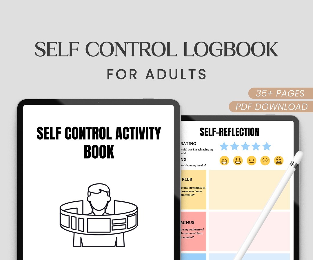 Self Control Activity Book, PDF Planner and Journal Template - Etsy