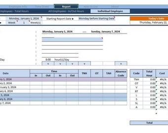 5 modelli di cronometraggio Excel automatizzati e strumenti per fogli presenze per aziende, personale, risorse umane, gestione della forza lavoro, calendari Download istantaneo