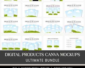 Digital Product Mockups Mega Bundle – Editable Device, Packaging, Paper & Screen Mockups for Etsy, Canva  Creators