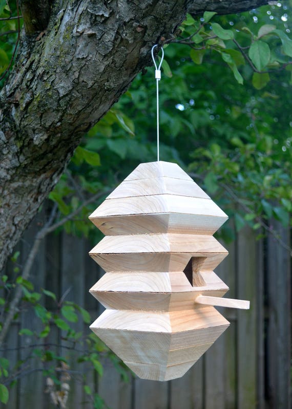 Modern Birdhouse Unique Birdhouses Cedar Bird Home Outdoor Etsy