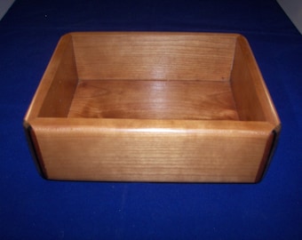 Decorative Cherry Wood Valet Tray: Desk Organizer Box