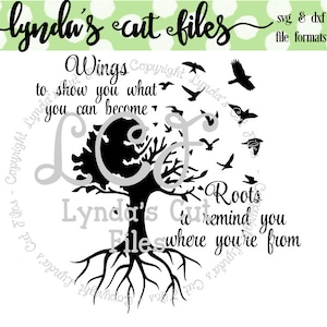 Wings and Roots SVG/DXF/EPS file
