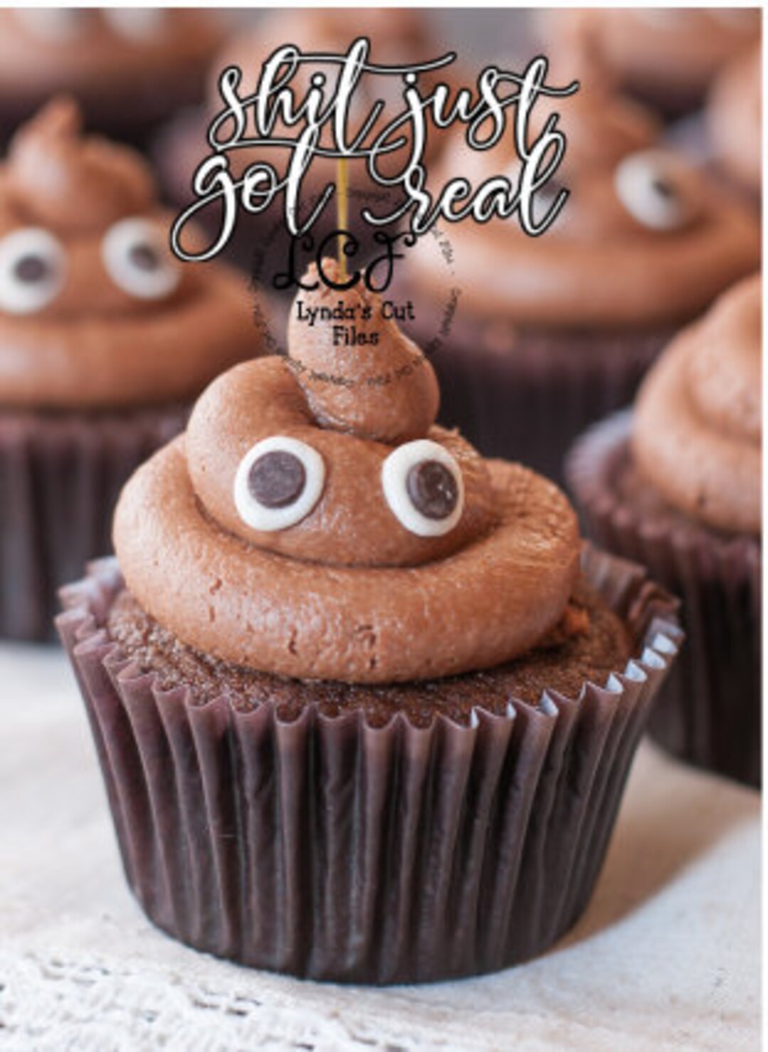 Shit Just Got Real //cake Topper//cupcake Topper//svg/eps//dxf File - Etsy