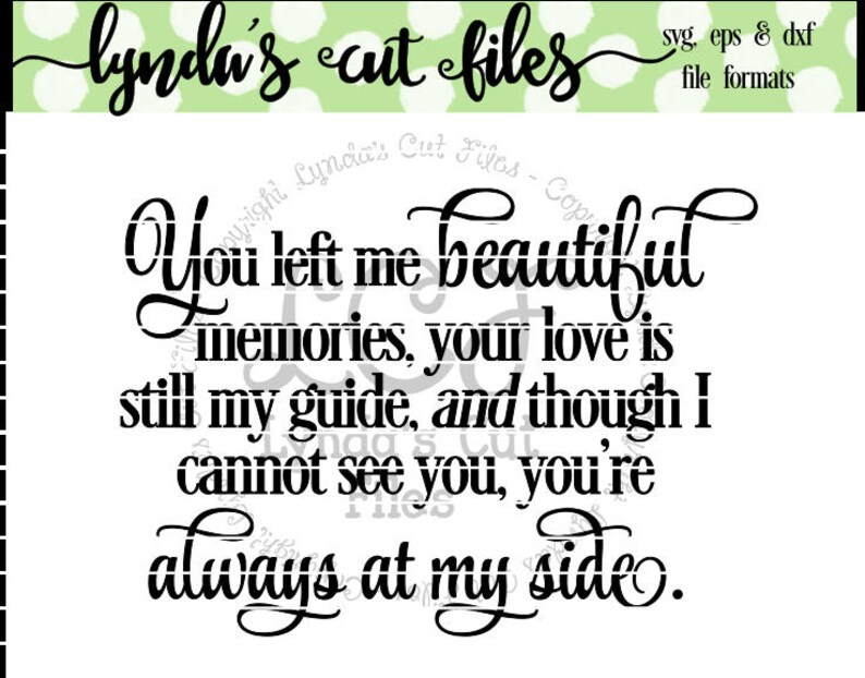 Download You Left Me Beautiful Memories SVG/DXF/EPS file | Etsy