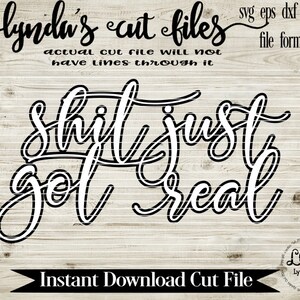 Shit Just Got Real //cake Topper//cupcake Topper//svg/eps//dxf File - Etsy
